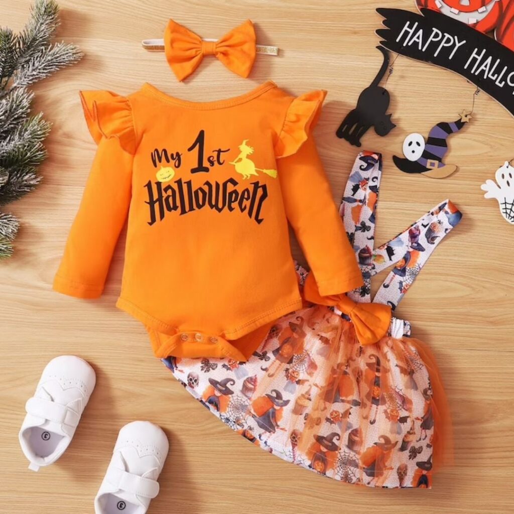 3-piece Set Baby & Toddlers Girls, First Halloween Outfit